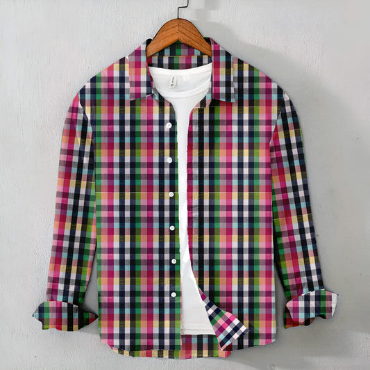 Casual Men's Multi Color Check Shirt - Cotton Shirt